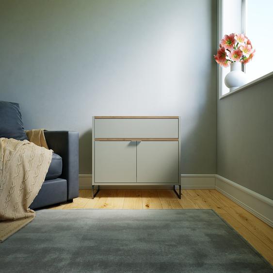 Commode - Taupe, moderne, raffinée, avec porte Taupe et tiroir Taupe - 77 x 72 x 34 cm