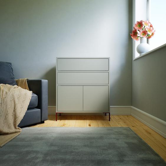 Commode - Taupe, moderne, raffinée, avec porte Taupe et tiroir Taupe - 77 x 91 x 34 cm