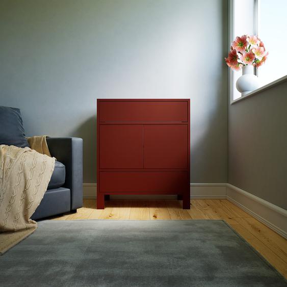 Commode - Terra cotta, moderne, raffinée, avec porte Terra cotta et tiroir Terra cotta - 77 x 91 x 34 cm