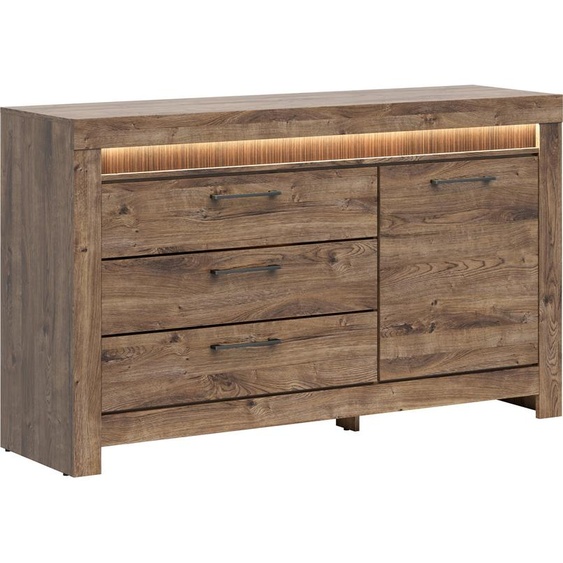 Commode Torin 157 cm 3 tiroirs Chêne Ribbeck Brown