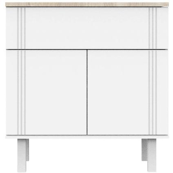 Commode Un Tiroir Et 2 Portes - Eleonore Blanc