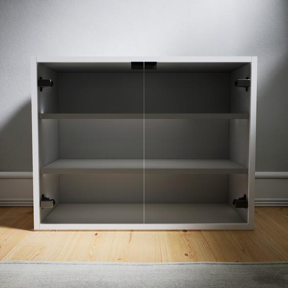 Commode - Verre clair transparent, contemporaine, élégantes, avec porte Verre clair transparent - 77 x 60 x 37 cm, personnalisable