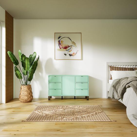 Commode - Vert céladon, moderne, raffinée, avec porte Vert céladon et tiroir Vert céladon - 118 x 72 x 34 cm