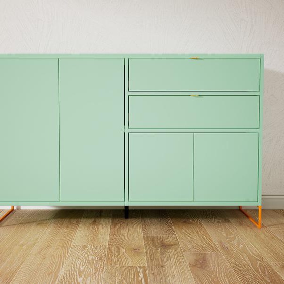 Commode - Vert céladon, moderne, raffinée, avec porte Vert céladon et tiroir Vert céladon - 151 x 91 x 47 cm