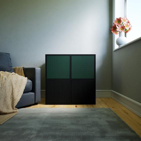 Commode - Effet wengé, contemporaine, élégantes, avec porte Vert forêt - 79 x 79 x 47 cm, personnalisable