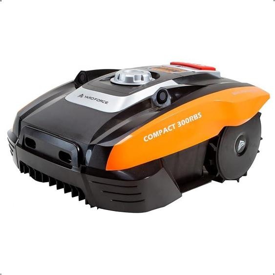 Compact 300RBS : robot de tonte (jusquà 300 m², pour terrains plats) – équipé dun capteur à ultrasons iRadar, dune application locale et dun moteur sans balais. Robot de tonte silencieux pour des jardins impeccables