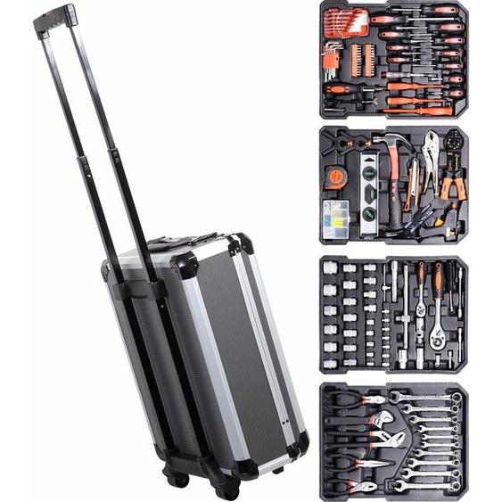 Compass 09456 - Mallette à outils 186 pièces, ALU PREMIUM