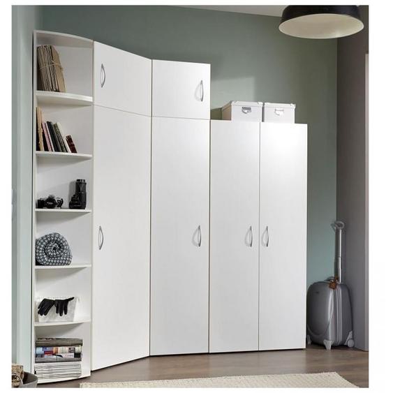 Composition dangle rangement avec surmeubles LUND blanc mat