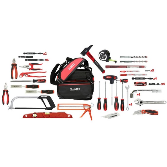 Composition doutillage générale sac + 73 outils - HANGER - PACK_OUTILLAGE