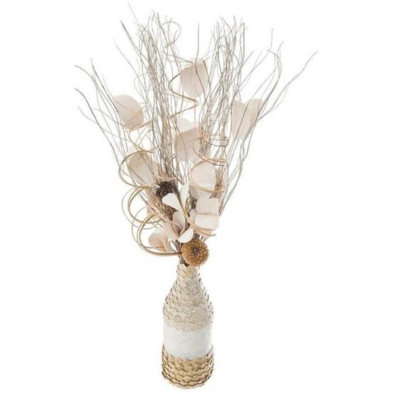 Composition florale - ATMOSPHERA - Vase osier - H 50 cm - Ecru - Design contemporain