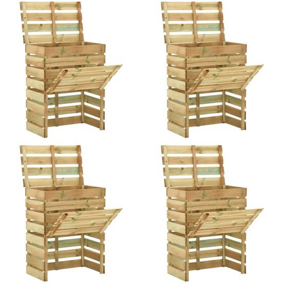 Composteur de jardin à lattes 4 pcs 80x50x100 cm Pin imprégné