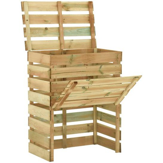 Composteur de jardin à lattes 80x50x100 cm Bois de pin imprégné