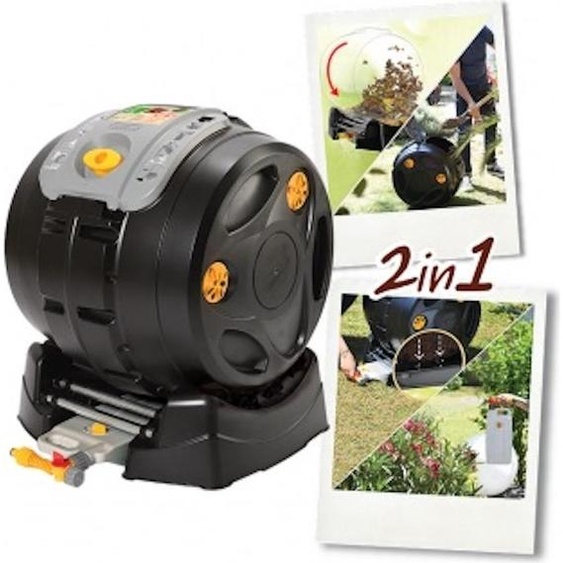 Composteur rotatif EasyMix 2en1 – tambour amovible – récupération jus de compost