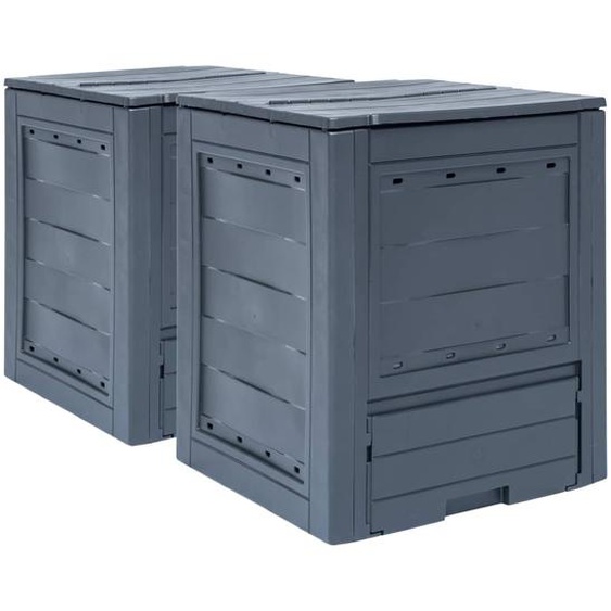 Composteurs de jardin 2 pcs Gris 60x60x73 cm 520 L