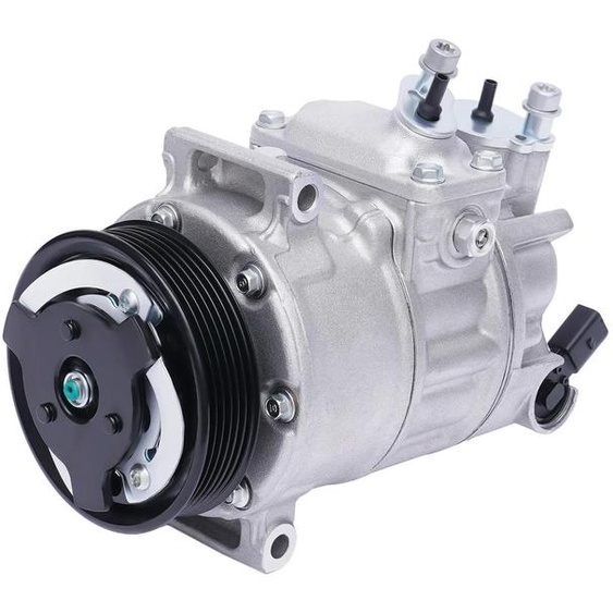 Compresseur CA pour voiture - Compresseur de climatisation électrique 12 V - Régulation automatique de la température - 125 A - Compatible R134a/R1234YF - Fabriqué par CNC - Pour voiture, camion, SUV - Argent