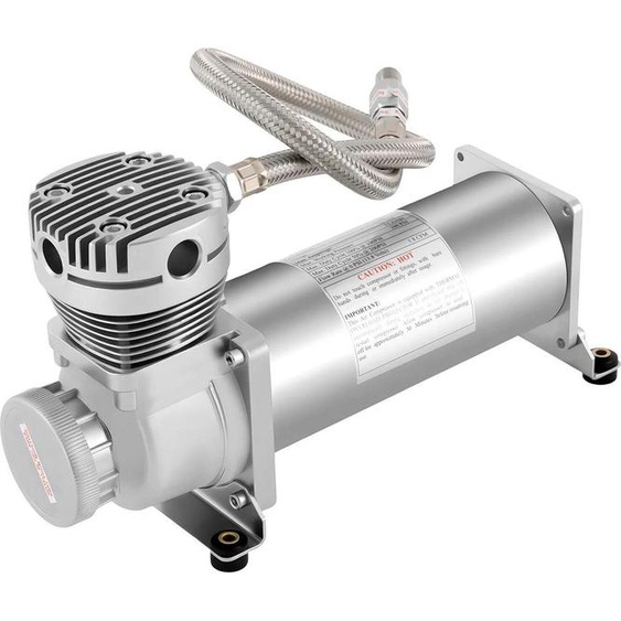 Compresseur dair 12 V pour voiture - Compresseur haute pression - 200 PSI - 50 L/min - 200-300 W - Max. 23 A - Avec câble - Argent