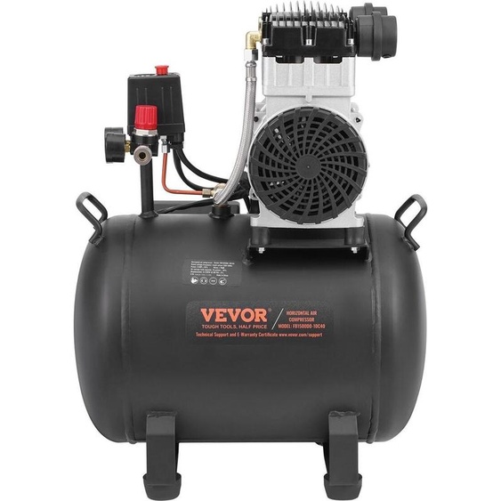 Compresseur dair compact et portable sans huile, 10 gallons, 90 PSI