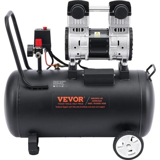 Compresseur dair compact et portable sans huile, 15 gallons, 90 PSI
