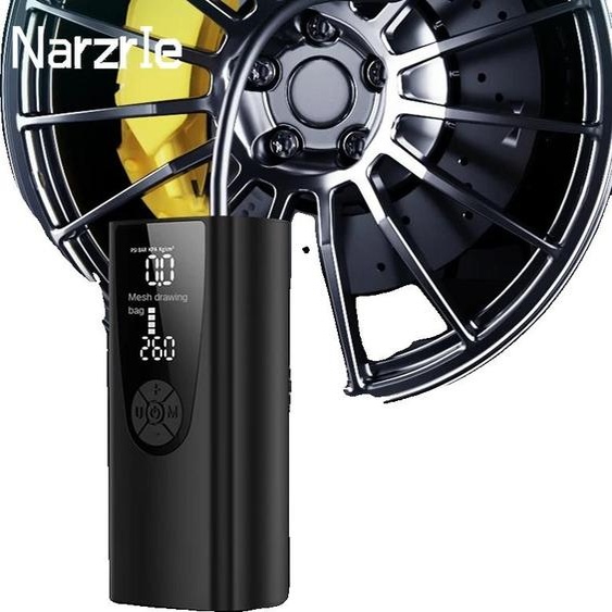 Compresseur dair de voiture, 8000 mAh, 12V, noir