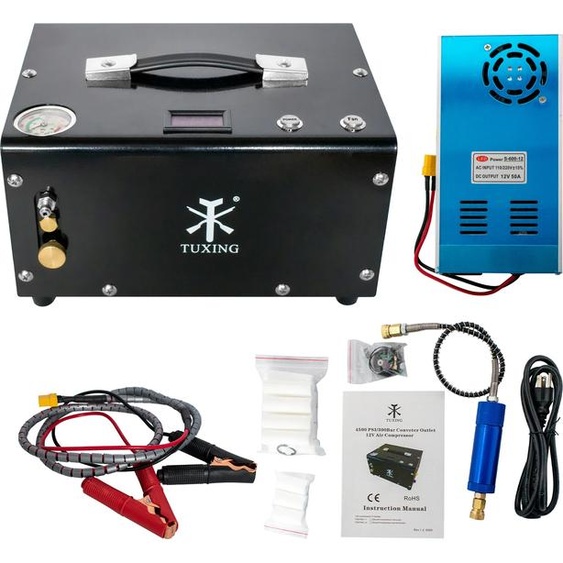 Compresseur dair haute pression TUXING, pression de service de 300 bars, moteur en cuivre de 300 W, version générale, 220V