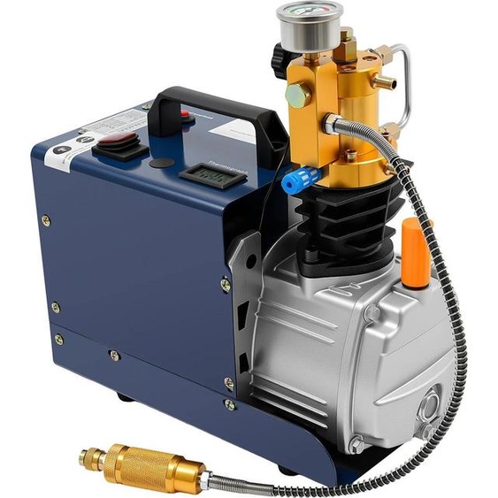 Compresseur dair PCP - Pompe à air haute pression - 1800 W - 80 L - 2800 tr/min - Moteur à enroulement en cuivre - Électrique - Bleu