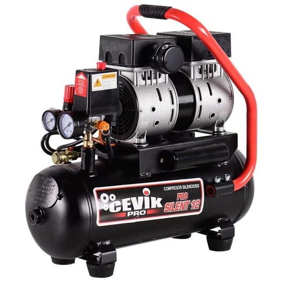 Compresseur dair portable - Réservoir de 12 litres - Aluminium sans huile - Silencieux et compact