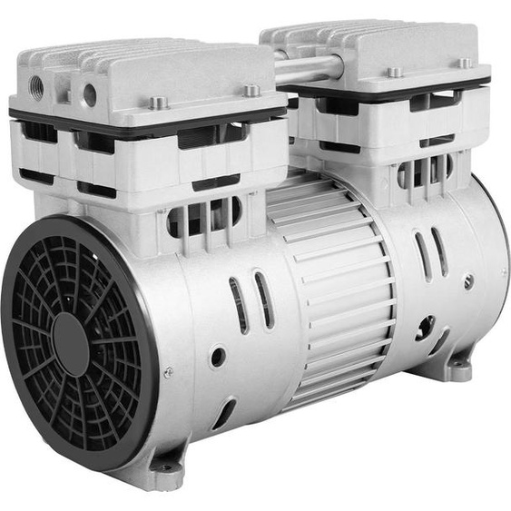 Compresseur dair sans huile - 750 W 1 HP 220 V - Silencieux - 125 l/min - 8 bar - Moteur en aluminium - Médecine, refroidissement, pneus - Argent