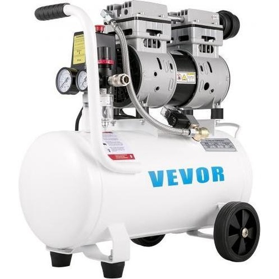 Compresseur dair VEVOR 5,5 gallons, compresseur dair portable 1 CV, compresseur dair sans huile avec réservoir en acier 750 W, compresseur dair Pancake 115 PSI, compresseur ultra silencieux pour les réparations à domicile, gonflage des pneus