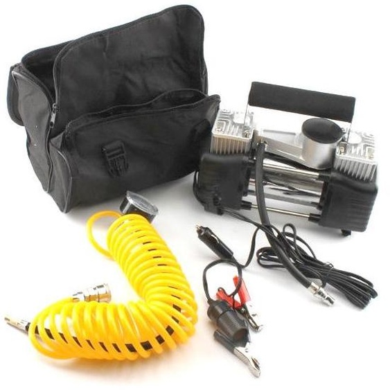 Compresseur de pneus en métal pour le gonflage, à double piston (2 cylindres), 12 V, 20 A