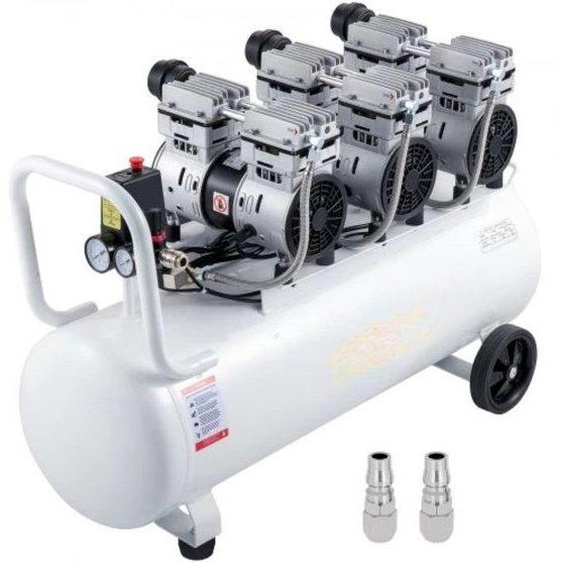 Compresseur silencieux avec réservoir de 30 L, compresseur sans huile, compresseur dair 1100 W, réservoir sous pression portable en acier avec manomètre