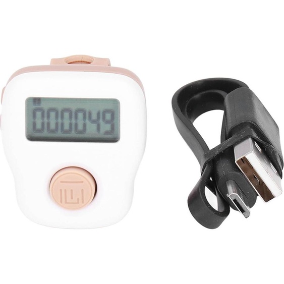 Compteur danneaux, blanc, manuel, lumineux, rechargeable par USB, silicone résistant à la sueur