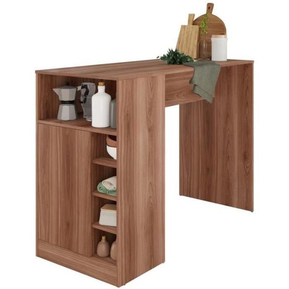 Comptoir de Cuisine - Table 1 Porte 7 Niches Châtaignier L 135 H 100 P 60 cm - L 135 x l 60 x H 100 cm