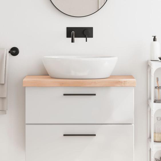 Comptoir de salle de bain 80x30x(2-6) cm bois massif non traité