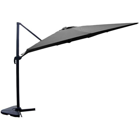 Concept-usine - cesare - Parasol rectangulaire 3x4 déporté rotatif gris en aluminium