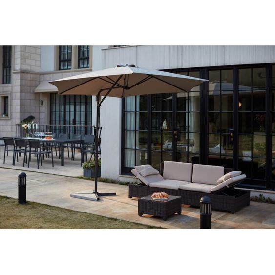 Concept-usine - Parasol déporté avec ouverture innovante diamètre 3 m gris alcudia