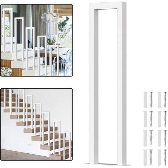 Conception de clôture - Adaptée à une utilisation intérieure et extérieure - Blanche - En fer - 95 cm