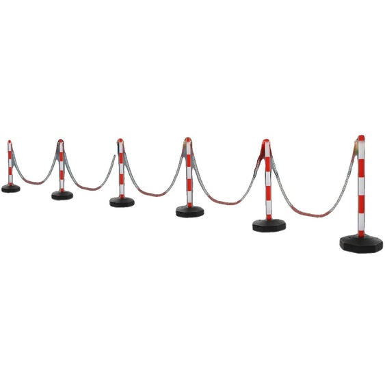 Cône de signalisation avec base remplissable, barrière amovible, hauteur 85 cm, longueur de la chaîne 200 cm, lot de 6