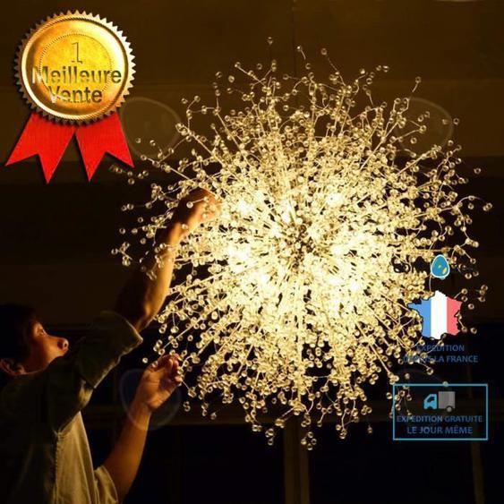 CONFO Lustre de pissenlit moderne et simple, salon, chambre à coucher, lustre étoilé, restaurant, café, lustre LED, 70cm12 tête