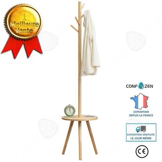 CONFO® Cintre  en bois massif simple cintre simple sur pied en bois porte-manteau unipolaire chambre ménage cintre cintre sac rack s