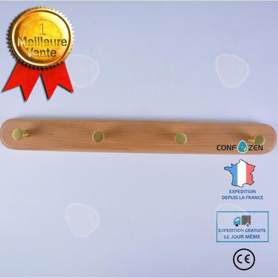 CONFO® Cintre mural crochet en cuivre porte-manteau porte-manteau salle de bain rangement ménage bois couleur