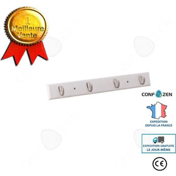 CONFO® Patère Cintre au dos de la porte chambre Cintre simple Cintre blanc Cintre mural Crochet à vêtements non perforé Cintre non p