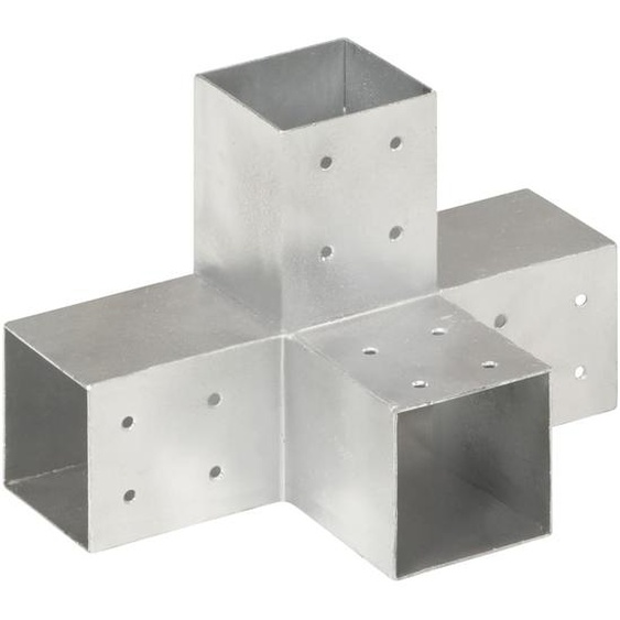 Connecteur de poteau Forme en X Métal galvanisé 81x81 mm