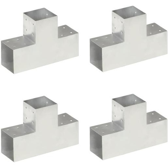 Connecteurs de poteau 4pcs Forme en T Métal galvanisé 101x101mm