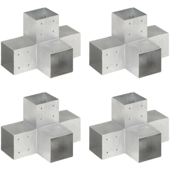 Connecteurs de poteau 4pcs Forme en X Métal galvanisé 101x101mm