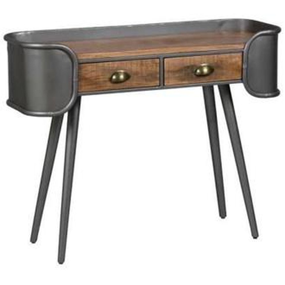 Console 2 tiroirs Bois/Metal - JINK - L 100 x l 35 x H 77 cm