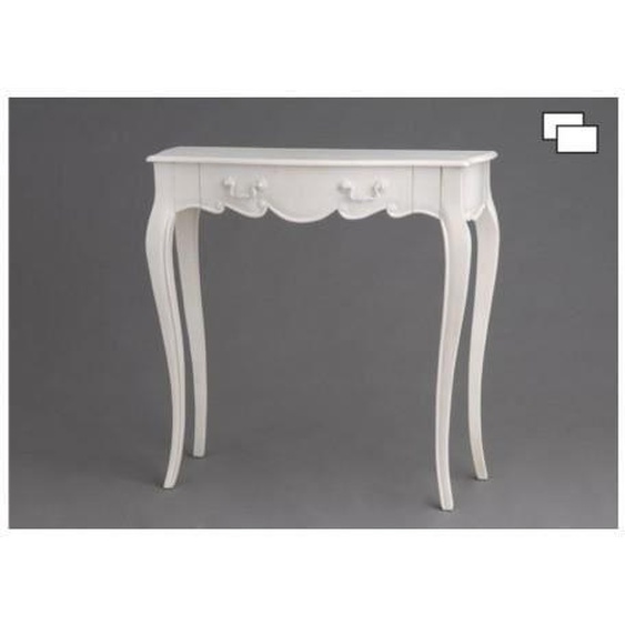 Console - AMADEUS - Apolline - Blanc patiné - 1 tiroir - Style classique