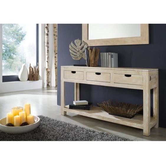 Console - Bois massif dacacia blanchi - NATURE WHITE #90