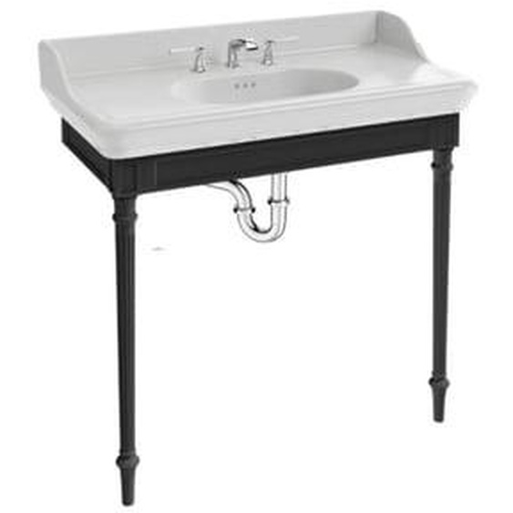 Console Cléo 1889 avec plan vasque 3 trous + mélangeur poignée lavabo chromé + siphon chromé