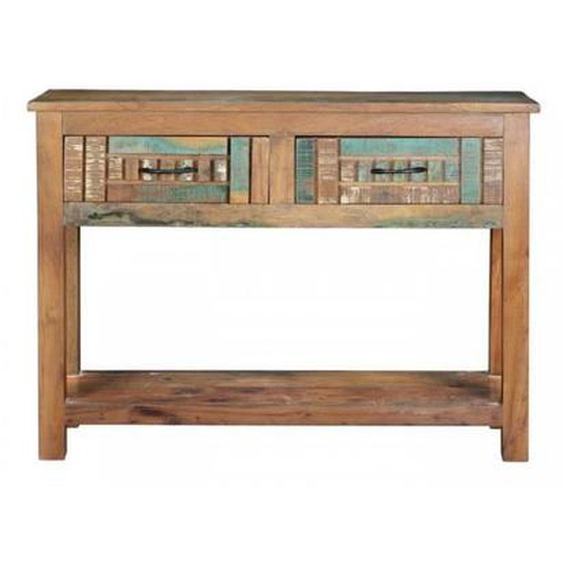 Console - DECORATION DAUTREFOIS - 2 Tiroirs - Bois Massif - Marron