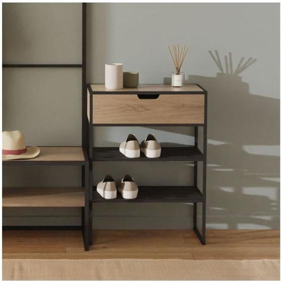 Console dentrée métal et bois L60 x H80 WILKO